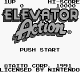 Elevator Action title screen for GameBoy